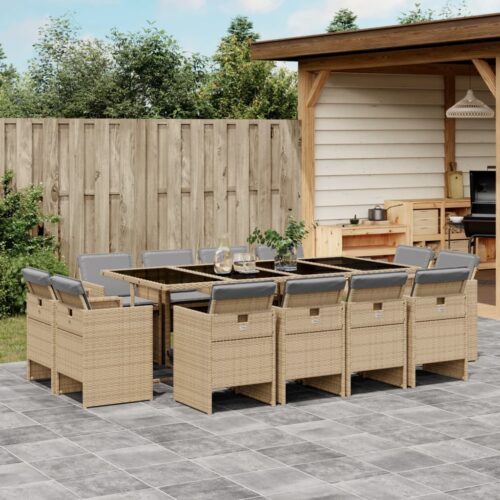 13-Piece Outdoor Dining Set Garden Patio Wicker Rattan Chairs Furniture Setting - Image 2