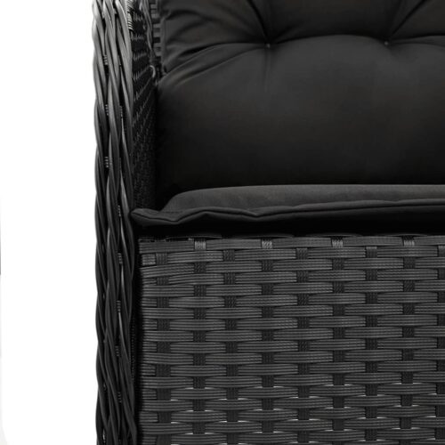 9-Piece Outdoor Dining Set Garden Patio Chairs Wicker Rattan Furniture Black - Image 4
