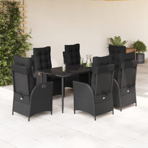 7-Piece Outdoor Dining Set Garden Patio Chairs Wicker Rattan Furniture Setting - Image 2