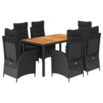 7-Piece Outdoor Dining Set Garden Patio Chairs Wicker Rattan Furniture Setting