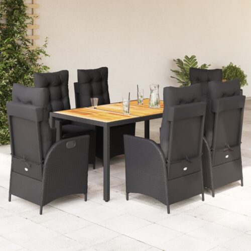 7-Piece Outdoor Dining Set Garden Patio Chairs Wicker Rattan Furniture Setting - Image 2
