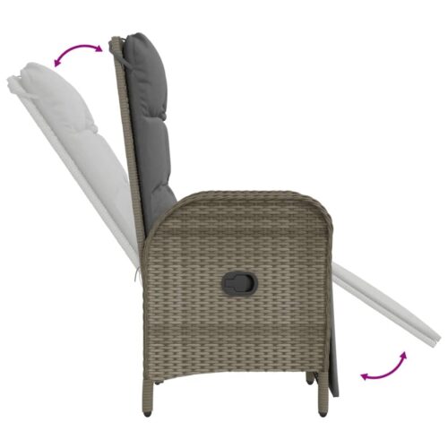 7-Piece Outdoor Dining Set Garden Patio Chairs Rattan Furniture Setting Grey - Image 6