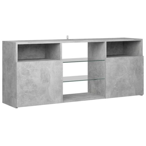 TV Cabinet with LED Lights Concrete Grey 120x30x50cm