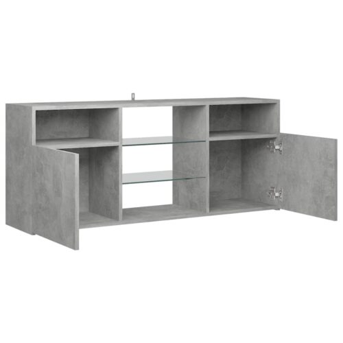 TV Cabinet with LED Lights Concrete Grey 120x30x50cm - Image 8