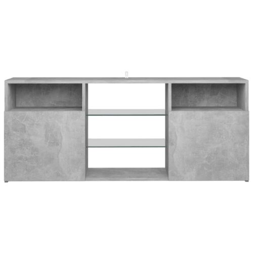 TV Cabinet with LED Lights Concrete Grey 120x30x50cm - Image 9