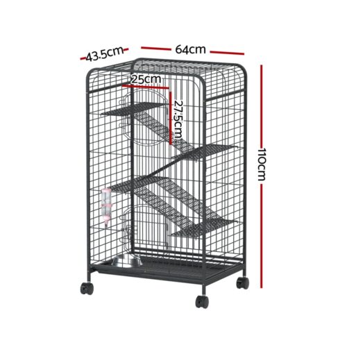 i.Pet Rabbit Cage Indoor Hutch Guinea Pig Bird Ferret Cat Hamster 110cm 4 Level - Image 2