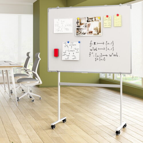 90x120cm Standing Whiteboard with Wheels Magnetic Double-Sided Erase Board - Image 5