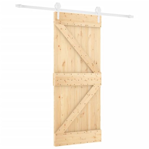Sliding Barn Door Hardware Track Set Bedroom Interior Closet 80x210cm Solid Wood - Image 2