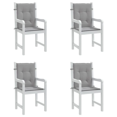 4pcs Low Back Chair Cushions Outdoor Garden Patio Bench Seat Pillow Pads Grey - Image 2