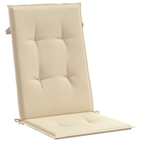 Garden Highback Chair Cushions 6pcs Beige 120x50x3cm Fabric - Image 4