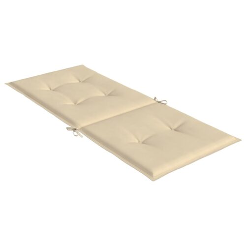 Garden Highback Chair Cushions 6pcs Beige 120x50x3cm Fabric - Image 5