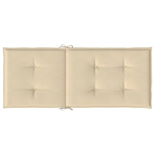 Garden Highback Chair Cushions 6pcs Beige 120x50x3cm Fabric - Image 6