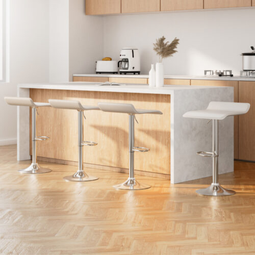 Artiss 4x Bar Stools Faux Leather Chair White - Image 2