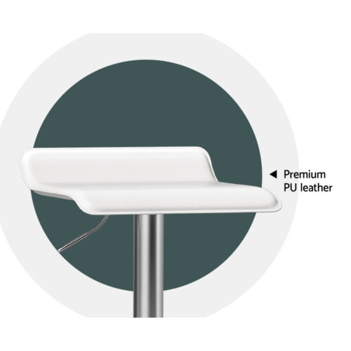 Artiss 4x Bar Stools Faux Leather Chair White - Image 4