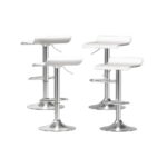 Artiss 4x Bar Stools Faux Leather Chair White