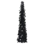Pop-up Artificial Christmas Xmas Tree Black 120cm PET