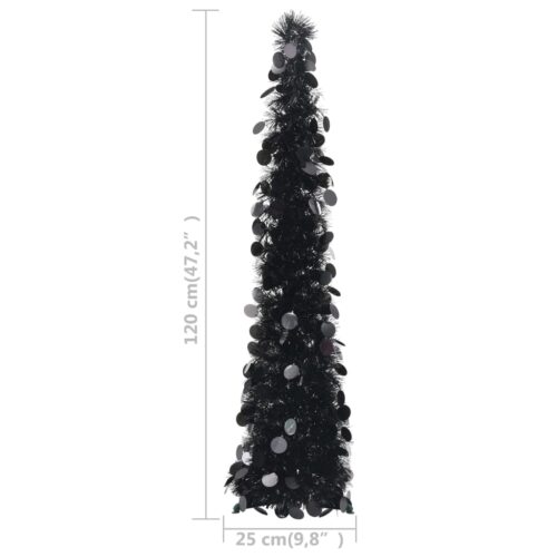 Pop-up Artificial Christmas Xmas Tree Black 120cm PET - Image 5