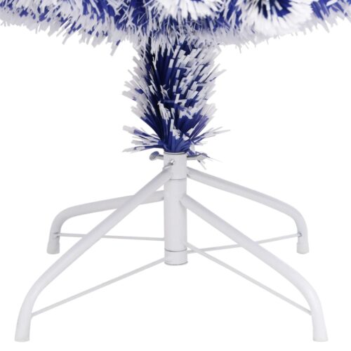 Artificial Pre-lit Christmas Xmas Tree White Blue 210cm Fibre Optic - Image 8