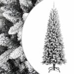 Artificial Christmas Xmas Tree with Flocked Snow 240cm PVC PE