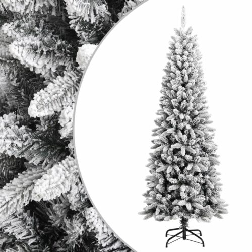 Artificial Christmas Xmas Tree with Flocked Snow 240cm PVC PE