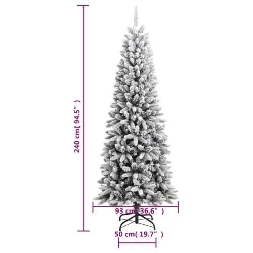 Artificial Christmas Xmas Tree with Flocked Snow 240cm PVC PE - Image 9