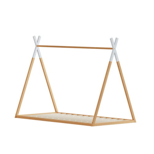 Artiss Bed Frame Wooden Kids House Single Frame Oak ENID