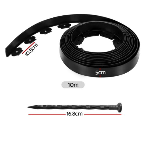 Green Fingers Garden Edging 5CM x 10M Border Support Landscape Edge Black X2 - Image 2