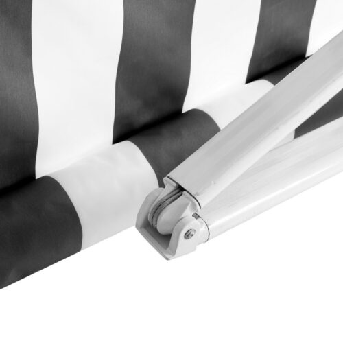 Instahut Retractable Folding Arm Awning Manual Sunshade 4Mx3M Grey White - Image 4