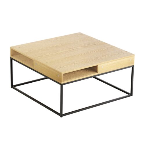 Artiss Coffee Table Storage Shelf Metal Frame - Image 3