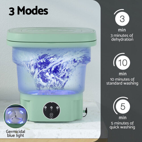 Devanti Portable Washing Machine 8L Green - Image 4