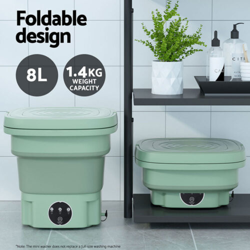 Devanti Portable Washing Machine 8L Green - Image 5