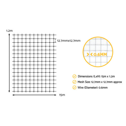 i.Pet Poultry Chicken Fence Pet Netting Wire Mesh Roll Duck Goose Coop 15Mx120CM - Image 2
