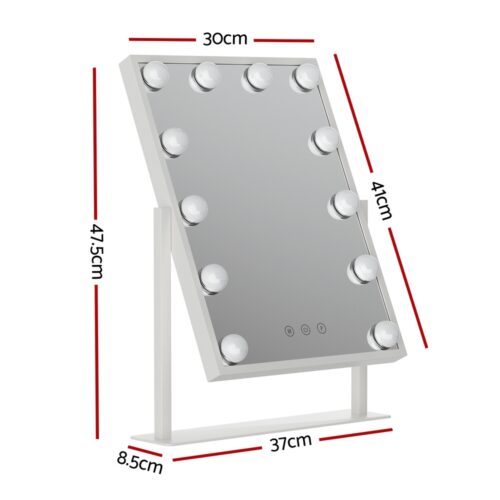 Embellir Makeup Mirror 30x41cm Hollywood Vanity with LED Light Rotation Tabletop - Image 2
