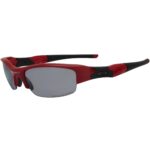 Oakley Custom Flak Jacket Lipstick Red Polarized Light Grey Lens Mens Sunglasses