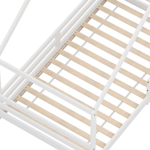 Artiss Bed Frame Wooden Kids Single House Frame White AMOS - Image 4