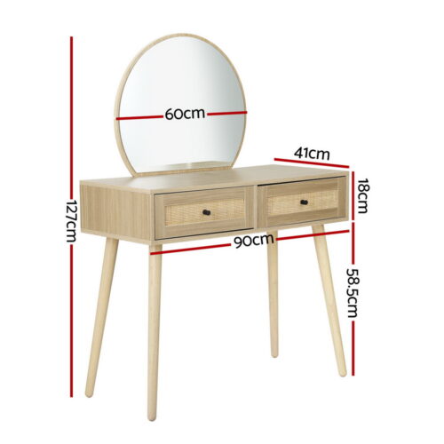 Artiss Dressing Table Set Rattan Frances - Image 4