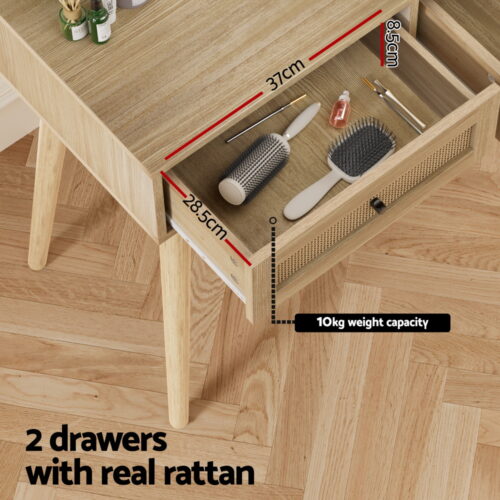 Artiss Dressing Table Set Rattan Frances - Image 7