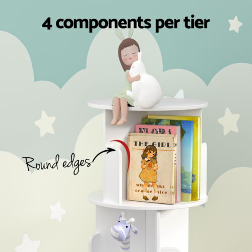 Artiss Bookshelf 4 Tiers EDIE White - Image 8