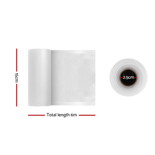 4 Rolls Food Vacuum Sealer Bags Storage Saver Heat Sealing Bag Pack 15CMX6M - Image 2