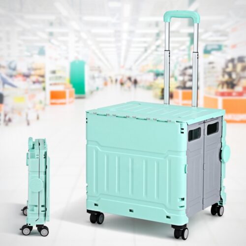 Emajin Shopping Trolley Cart 75L Foldable Green - Image 7