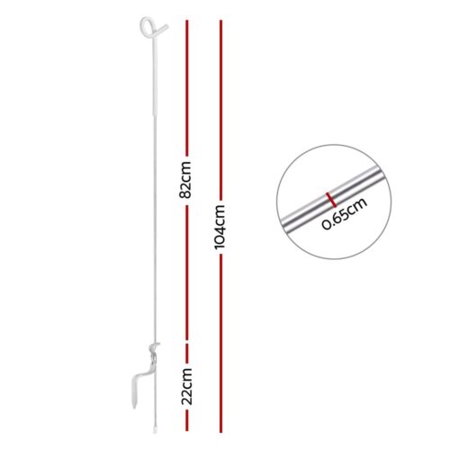 Giantz 20x Electric Fence Pigtail Posts Steel Tape Fencing - Image 2