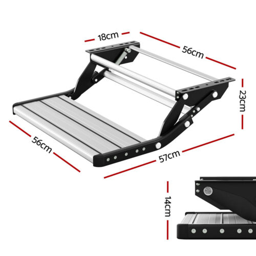 Weisshorn Caravan Step Pull Out Step Single Aluminium 200KG - Image 2