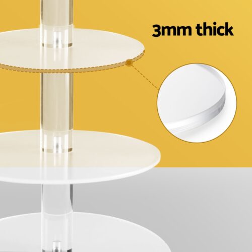 5-Star Chef Cake Stand 5 Tiers Acrylic Holder Display Round Clear Wedding Party - Image 6