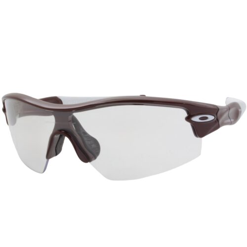 Oakley Custom Radar Pitch Team Dark Red Frame Clear Lens Mens Sports Sunglasses - Image 2