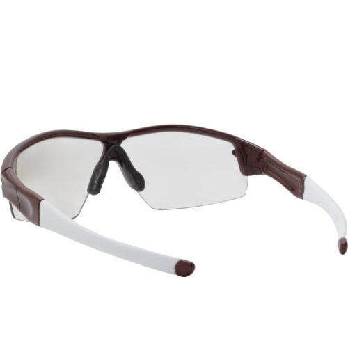 Oakley Custom Radar Pitch Team Dark Red Frame Clear Lens Mens Sports Sunglasses - Image 4