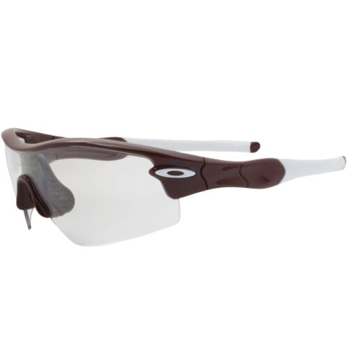 Oakley Custom Radar Pitch Team Dark Red Frame Clear Lens Mens Sports Sunglasses
