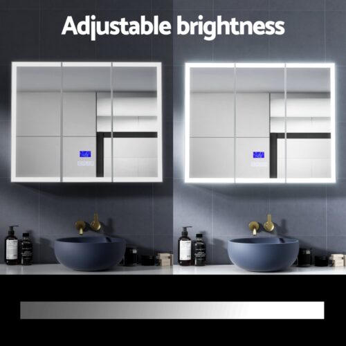 Bathroom Mirror Cabinet LED Light 900x720mm Medicine Wall Storage - Image 5