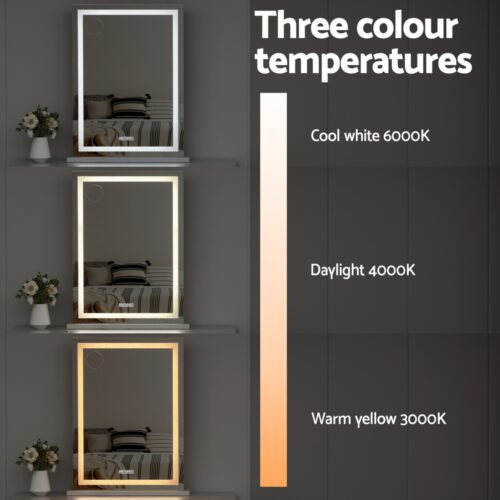 Embellir Bluetooth Makeup Mirror 58x80cm Hollywood Vanity with LED Light Crystal - Image 5