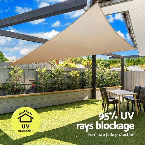 Instahut Shade Sail Cloth Shadecloth Triangle Sun Canopy 3.6x3.6x3.6M - Image 5