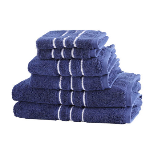 6 Pack Bath Towels Set Cotton Towel Navy - Image 3